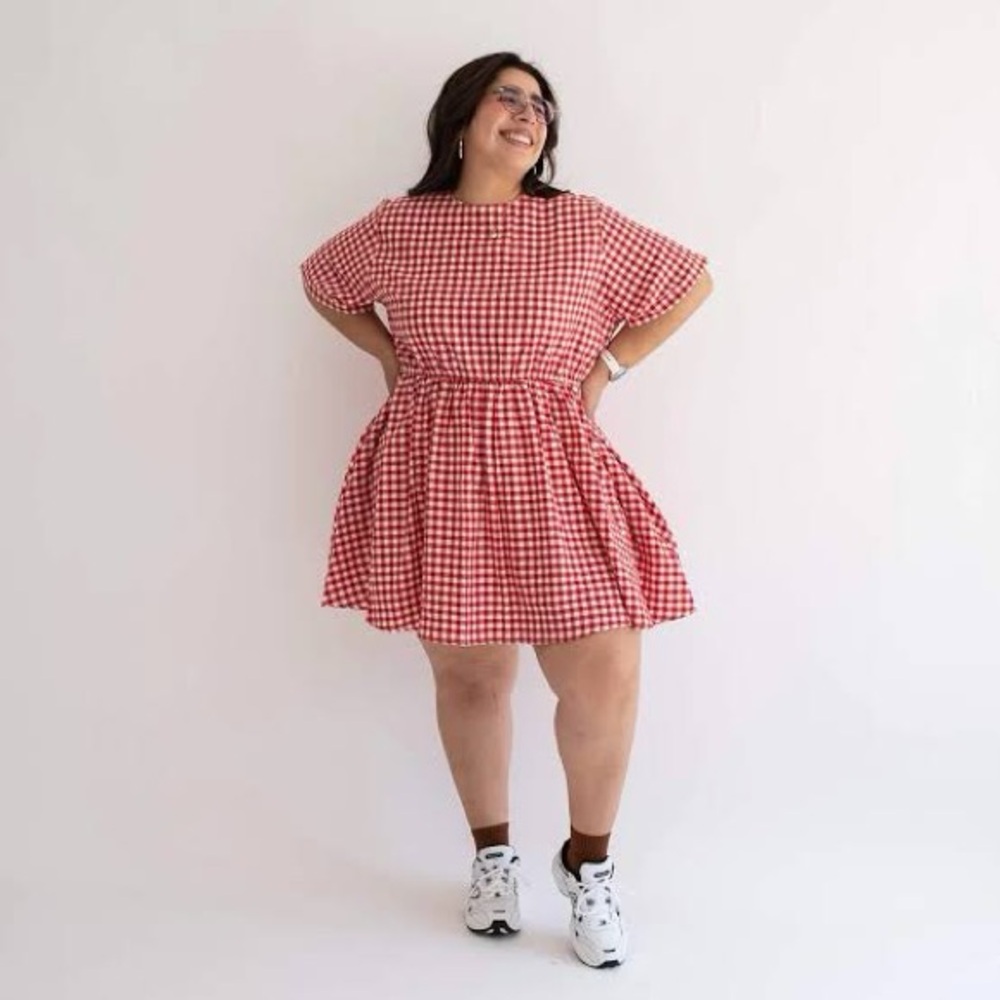 Shiny by Nature Gingham Red Dress